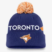 Toronto синий Jays Peak мужские Nike MLB Cuffed Pom Beanie синий