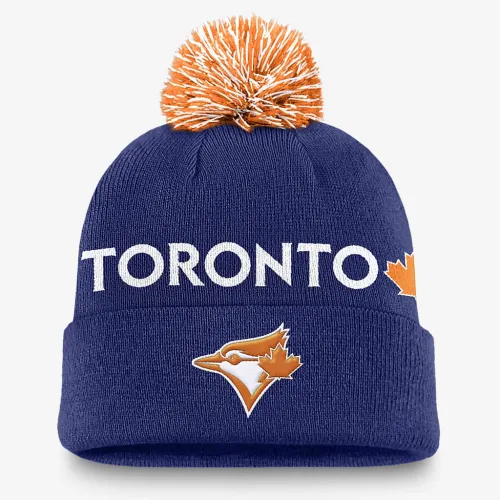 Toronto синий Jays Peak мужские Nike MLB Cuffed Pom Beanie синий