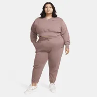 Nike Sportswear Phoenix Fleece женская оверсайз Cropped V-Neck Top (большие размеры) цвет фиолетовый