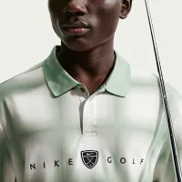 Nike Fairway Fresh мужские Dri-FIT Long-Sleeve Loose-Fit для гольфа Polo цвет зеленый