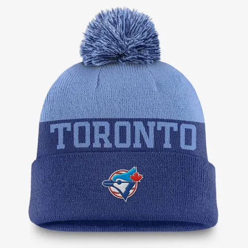 Toronto синий Jays Rewind Peak мужские Nike MLB Cuffed Pom Beanie синий