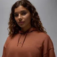 Nike Jordan Sport Crossover жіноча Dri-FIT Fleece Толстовка з капюшоном колір коричневий