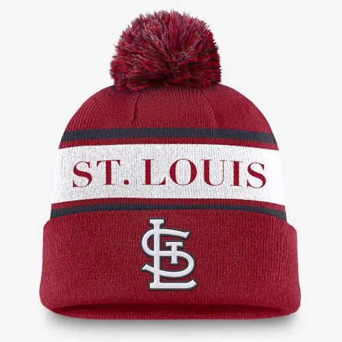 St. Louis Cardinals Team Stripe Peak мужские Nike MLB Cuffed Pom Beanie цвет красный