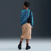 Nike Sportswear Club Fleece Big дитячі (Girls') оверсайз Printed Crewneck світшот блакитний