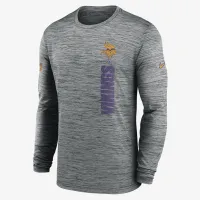 Minnesota Vikings Sideline Velocity чоловічі Nike Dri-FIT NFL Long-Sleeve футболка колір сірий