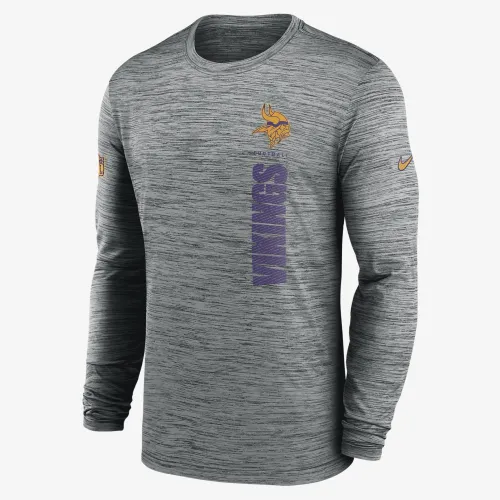 Minnesota Vikings Sideline Velocity чоловічі Nike Dri-FIT NFL Long-Sleeve футболка колір сірий