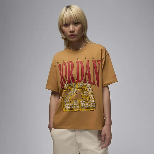 Nike Jordan (Her)itage жіноча Graphic футболка колір коричневий