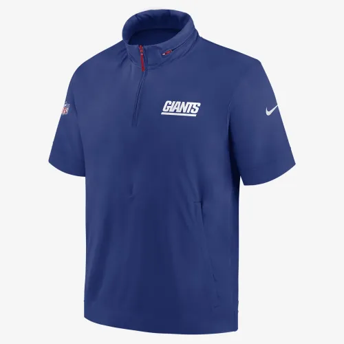 New York Giants Sideline Coach мужские Nike NFL 1/2-Zip Short-Sleeve Hooded Куртка синий