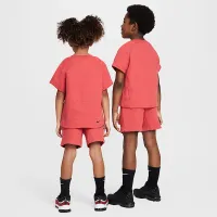 Nike Tech Fleece Little дитячі Tee and шорти комплект колір червоний