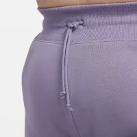 Nike Sportswear Phoenix Fleece женская С высокой Талией Loose шорты (большие размеры) цвет фиолетовый