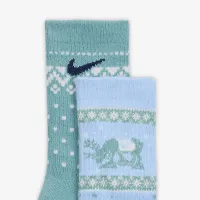 Nike Little дитячі Dri-FIT Fairisle Crew шкарпетки (2 пар) блакитний