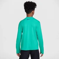 Nike Swim Hydroguard Big детские (для мальчиков) Dri-FIT Long-Sleeve Top цвет зеленый
