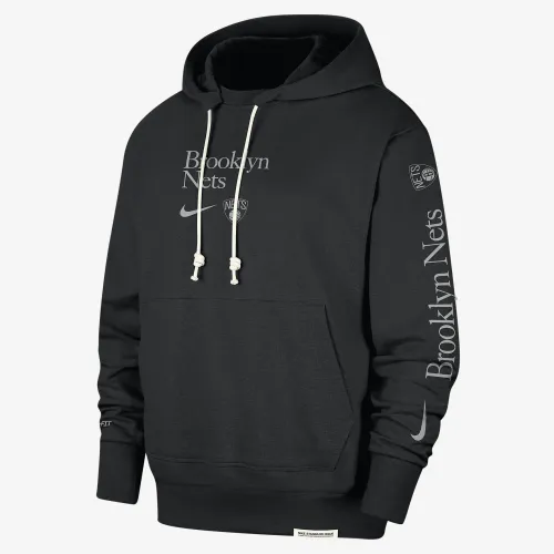 Brooklyn Nets Standard Issue Courtside мужские Nike Dri-FIT NBA Толстовка с капюшоном цвет черный