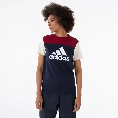 Футболка adidas Essentials Colorblock Logo HJ9463 - разноцветная