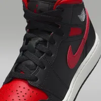 Nike Air Jordan 1 Mid Big детские Кроссовки цвет черный