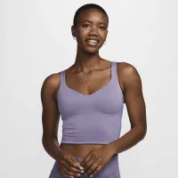 Nike Alate женская Medium-Support Padded Sports Bra Tank Top цвет фиолетовый