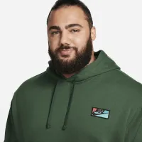 Nike Club Fleece мужские Patch Pullover Толстовка с капюшоном цвет зеленый