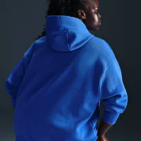 Nike Sportswear Phoenix Fleece женская оверсайз Pullover Толстовка с капюшоном (большие размеры) синий