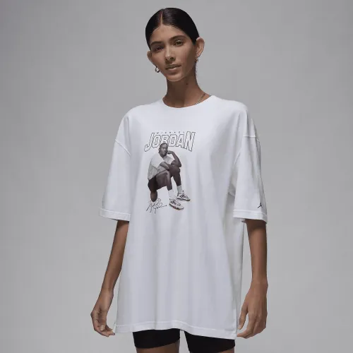 Nike Jordan жіноча оверсайз Graphic футболка колір білий