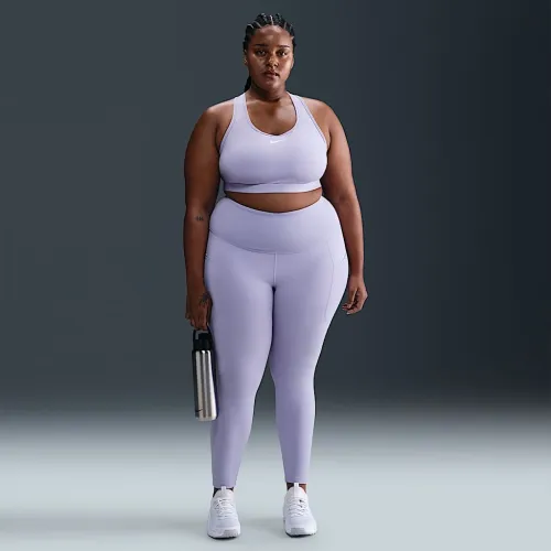 Nike One женская С высокой Талией 7/8 лосины с карманами(большие размеры) цвет фиолетовый