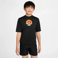 Nike Swim Hydroguard Big детские (для мальчиков) Dri-FIT Short-Sleeve Top цвет черный