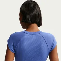 Nike Sportswear Chill Knit женская Tight Short-Sleeve Ribbed Top синий