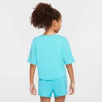 Nike One Relaxed Big детские (Girls') Dri-FIT Short-Sleeve Top цвет зеленый