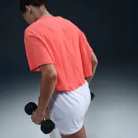 Nike One Relaxed женская Dri-FIT Cropped Short-Sleeve Top Orange