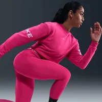 Nike Pro женская Dri-FIT Loose Crew-Neck French Terry свитшот Pink