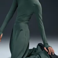 Nike Sportswear Tech Fleece женская С высокой Талией Pleated Pants цвет зеленый