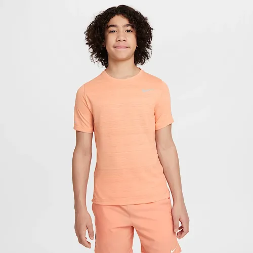 Nike Dri-FIT Miler Big детские (для мальчиков) тренировочные Top Orange