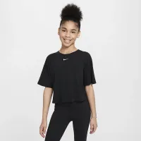 Nike One Relaxed Big детские (Girls') Dri-FIT Short-Sleeve Top цвет черный