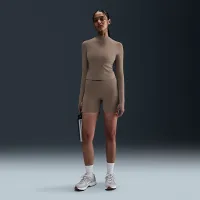 Nike Zenvy жіноча Dri-FIT Long-Sleeve Top колір коричневий