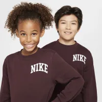 Nike Sportswear Club Big дитячі French Terry Crew-Neck світшот колір червоний