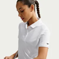 Nike Victory женская Dri-FIT Short-Sleeve Cropped для гольфа Polo цвет белый