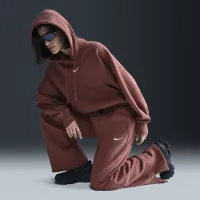 Nike Sportswear Phoenix Fleece женская С высокой Талией Wide-Leg Sweatpants цвет коричневый