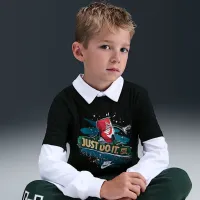 Nike Little дитячі Snowboard Boxy футболка колір чорний