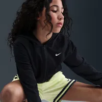Nike Pro Fleece Big детские (Girls') Dri-FIT Full-Zip Толстовка с капюшоном цвет черный