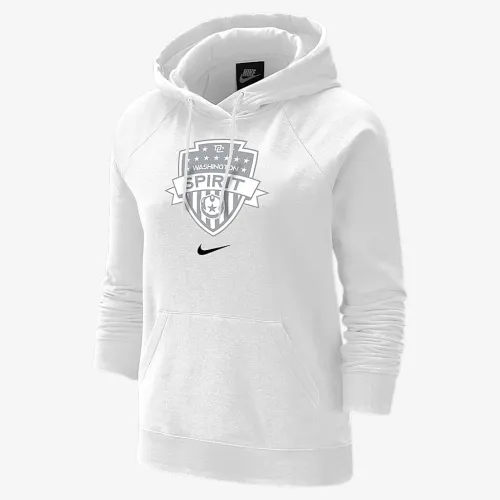 Washington Spirit женская Nike Soccer Varsity Fleece Толстовка с капюшоном цвет белый