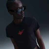 Nike Sportswear Chill Knit жіноча Slim Cropped футболка колір чорний