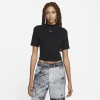 Nike Sportswear Essentials женская Ribbed Mock-Neck Short-Sleeve Top цвет черный