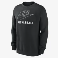 Nike Swoosh Club Fleece мужские Pickleball Pullover Crew-Neck свитшот цвет черный