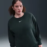 Nike Sportswear Phoenix Fleece жіноча оверсайз Crew-Neck світшот (великі розміри) колір зелений