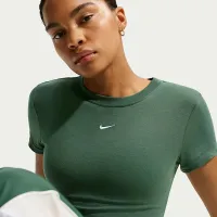 Nike Sportswear Chill Knit женская Cropped футболка цвет зеленый