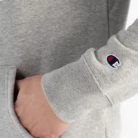 Кофта/футболка Champion Script Logo Embroidery Fleece Толстовка с капюшоном 217858-EM031 - Серая