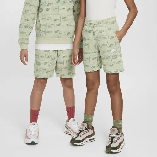 Nike Sportswear Club Big детские French Terry шорты цвет зеленый
