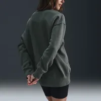 Nike Sportswear Phoenix Fleece женская оверсайз Crew-Neck свитшот цвет зеленый