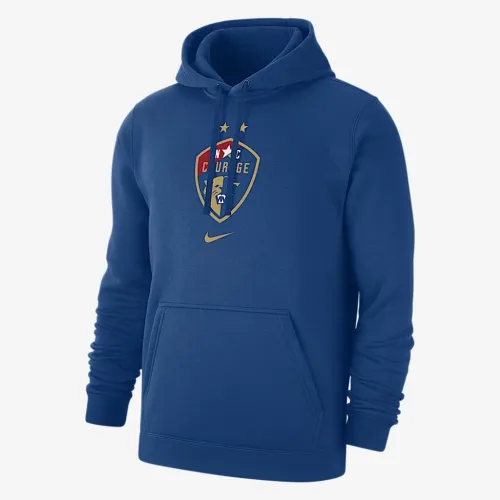 North Carolina Courage Club Fleece мужские Nike NWSL Pullover Толстовка с капюшоном синий