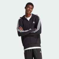 Кофта/футболка adidas Essentials French Terry 3-Stripes Full-Zip Толстовка з капюшоном IC0433 - чорний