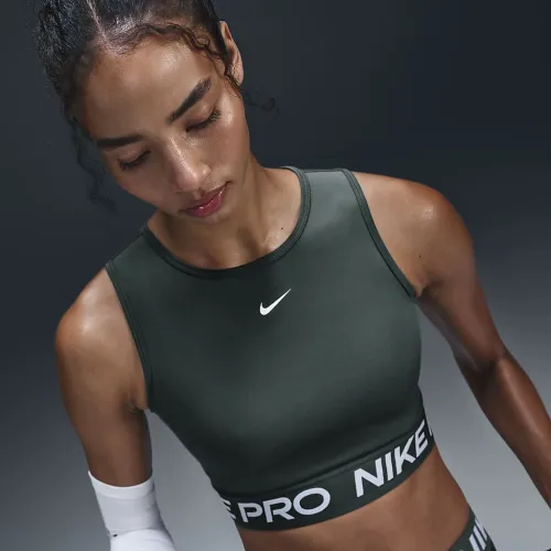 Nike Pro жіноча Dri-FIT Cropped Tank Top колір зелений